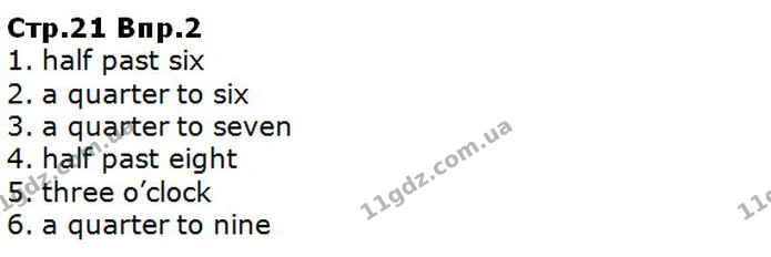 Стор. 21 — 2 — ГДЗ Англійська мова 5 клас Карпюк 2018 — ГДЗ Англійська мова 5 клас Карпюк 2018
