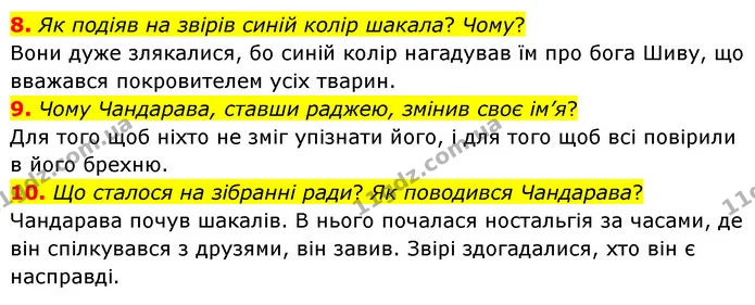 8. Як подіяв на звірів синій колір шакала? Чому? — ГДЗ Зарубіжна література 5 клас Ковбасенко 2022