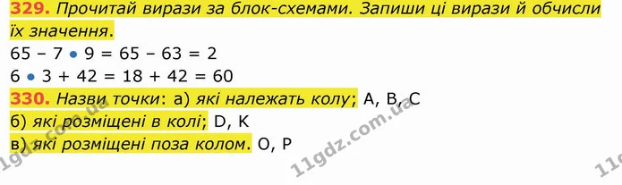 329. Прочитай вирази за блок-схемами. Запиши ці вирази й обчисли їх значення. — ГДЗ Математика 3 клас Листопад 1-2 ч.