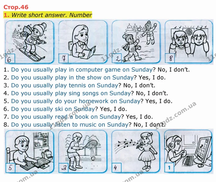1. Write short answer. Number — ГДЗ зошит Англійська мова 3 клас Косован (Карпюк)