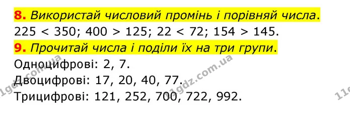 8. Використай числовий промінь і порівняй числа. — ГДЗ Математика 4 клас Бевз 1 та 2 частини