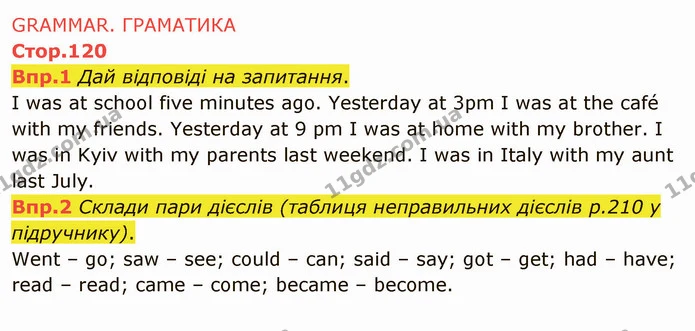 Стор. 120 — 1-2 — ГДЗ Англійська мова 6 клас Карпюк 2014 — ГДЗ Англійська мова 6 клас Карпюк 2014