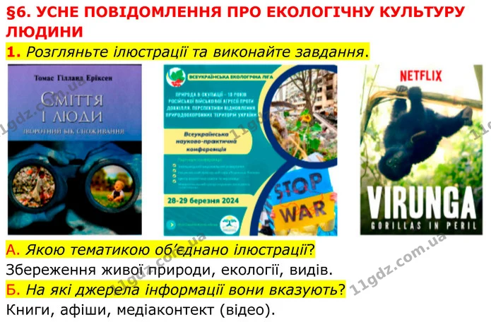 1. Розгляньте ілюстрації та виконайте завдання. — ГДЗ Українська мова 8 клас Авраменко