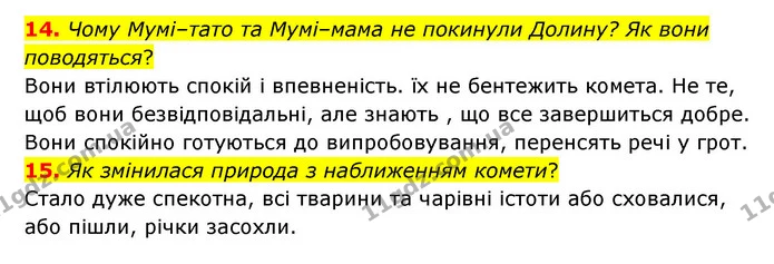 14. Чому Мумі–тато та Мумі–мама не покинули Долину? Як вони поводяться? — ГДЗ Зарубіжна література 5 клас Ковбасенко 2022