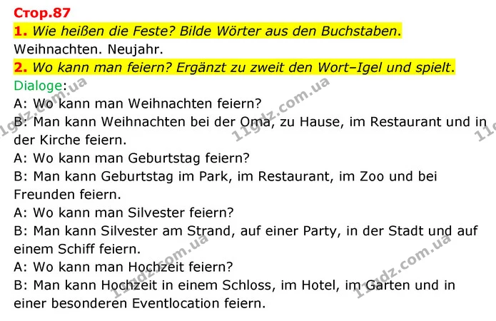 1. Wie heißen die Feste? Bilde Wörter aus den Buchstaben. — ГДЗ Німецька мова 6 клас Сотникова 2 рік (2023)