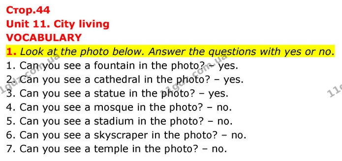 1. Look at the photo below. Answer the questions with yes or no. — ГДЗ робочий зошит Англійська мова 7 клас Prepare