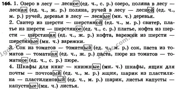 166 — ГДЗ Русский язык 4 класс Сильнова, Каневская 2015