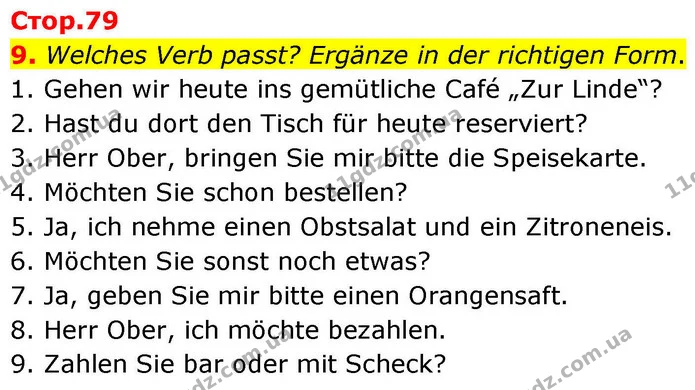 9. Welches Verb passt? Ergänze in der richtigen Form. — ГДЗ робочий зошит Німецька мова 8 клас Басай