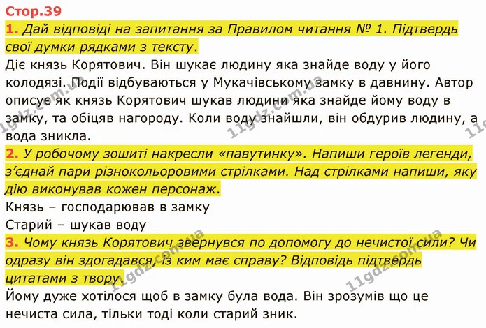 1. Дай відповіді на запитання за Правилом читання № 1. Підтвердь свої думки рядками з тексту. — ГДЗ Українська література 5 клас Коваленко