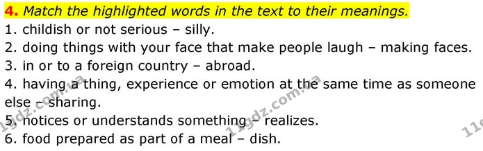 4. Match the highlighted words in the text to their meanings. — ГДЗ робочий зошит Англійська мова 8 клас Гарет Джонс 2025