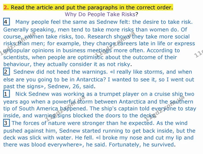 2. Read the article and put the paragraphs in the correct order. — ГДЗ Робочий зошит англійська мова 10 клас Ходаковська