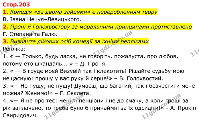 1. Комедія «За двома зайцями» є переробленням твору — ГДЗ Українська література 8 клас Авраменко