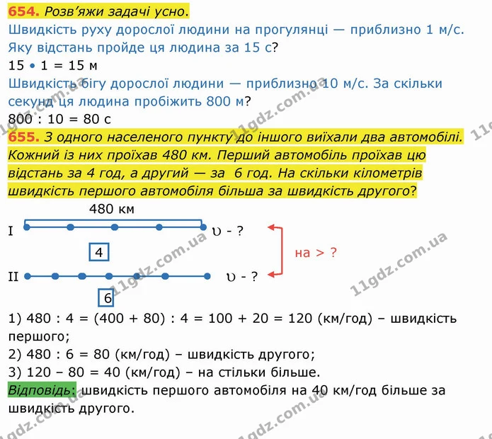 654. Розв’яжи задачі усно. — ГДЗ Математика 4 клас Оляницька