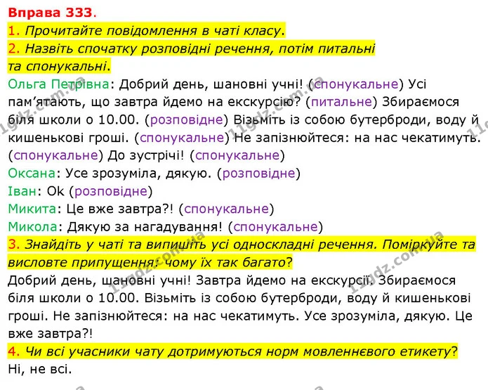 1. Прочитайте повідомлення в чаті класу. — ГДЗ Українська мова 5 клас Літвінова