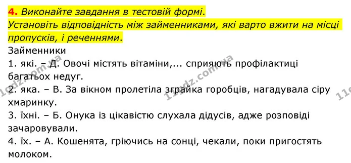 4. Виконайте завдання в тестовій формі. — ГДЗ Українська мова 6 клас Авраменко