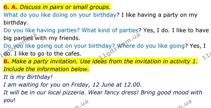 6. A. Discuss in pairs or small groups. — ГДЗ Англійська мова 5 клас Мітчелл
