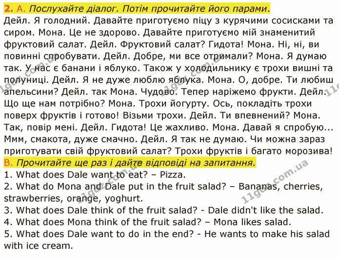 2. А. Послухайте діалог. Потім прочитайте його парами. — ГДЗ Англійська мова 5 клас Мітчелл