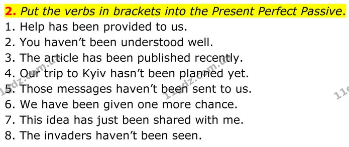 2. Put the verbs in brackets into the Present Perfect Passive. — ГДЗ граматика Англійська мова 8 клас Карпюк