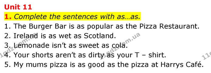 1. Complete the sentences with as…as. — ГДЗ Англійська мова 6 клас Коста (Prepare 6)