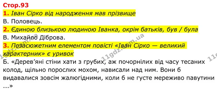 1. Іван Сірко від народження мав прізвище — ГДЗ Українська література 8 клас Авраменко