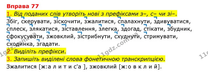 77 — ГДЗ Українська мова 6 клас Літвінова
