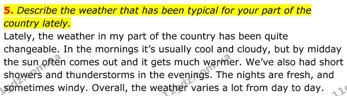 5. Describe the weather that has been typical for your part of the country lately. — ГДЗ Англійська мова 8 клас Карпюк 2025