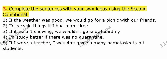 3. Complete the sentences with your own ideas using the Second Conditional. — ГДЗ Робочий зошит англійська мова 10 клас Ходаковська