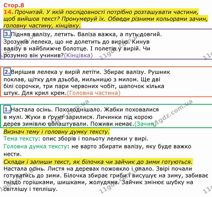 14 — ГДЗ Робочий зошит Українська мова та читання 3 клас Большакова