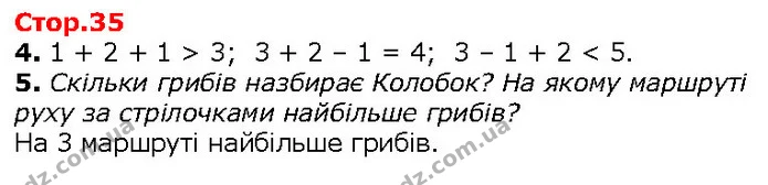 4. 1 + 2 + 1 > 3; 3 + 2 – 1 = 4; 3 – 1 + 2 < 5. — ГДЗ Математика 1 клас Лишенко 2018