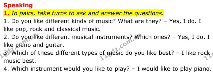 1. In pairs, take turns to ask and answer the questions. — ГДЗ Англійська мова 6 клас Коста (Prepare 6)