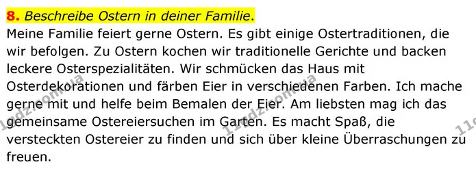 8. Beschreibe Ostern in deiner Familie. — ГДЗ Німецька мова 6 клас Сотникова 2 рік (2023)