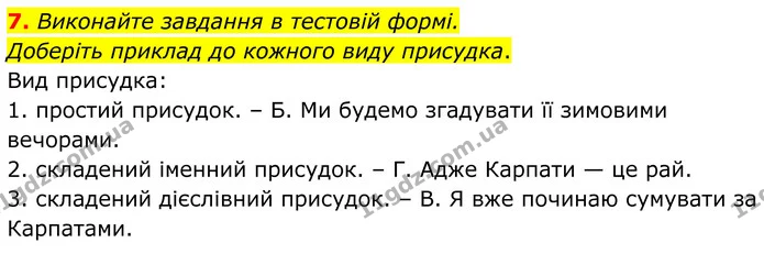 7. Виконайте завдання в тестовій формі. — ГДЗ Українська мова 8 клас Авраменко