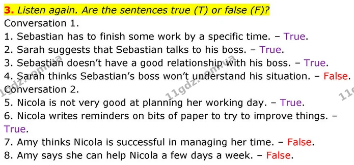 3. Listen again. Are the sentences true (T) or false (F)? — ГДЗ робочий зошит Англійська мова 8 клас Гарет Джонс 2025