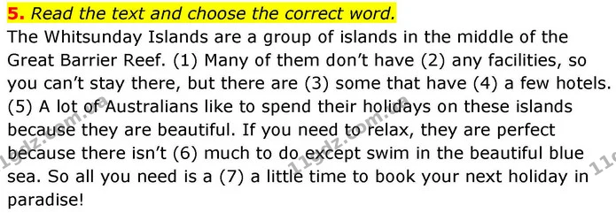 5. Read the text and choose the correct word. — ГДЗ робочий зошит Англійська мова 8 клас Гарет Джонс 2025