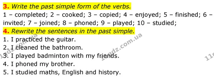 3. Write the past simple form of the verbs. — ГДЗ робочий зошит Англійська мова 6 клас Prepare