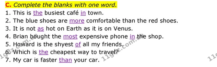 C. Complete the blanks with one word. — ГДЗ Робочий зошит Англійська мова 6 клас Мітчелл