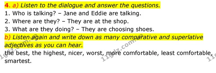 4. a) Listen to the dialogue and answer the questions. — ГДЗ Зошит з Граматики Англійська мова 6 клас Карпюк