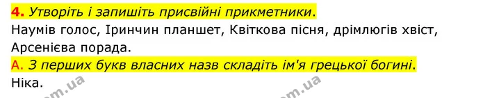 4. Утворіть і запишіть присвійні прикметники. — ГДЗ Українська мова 6 клас Авраменко