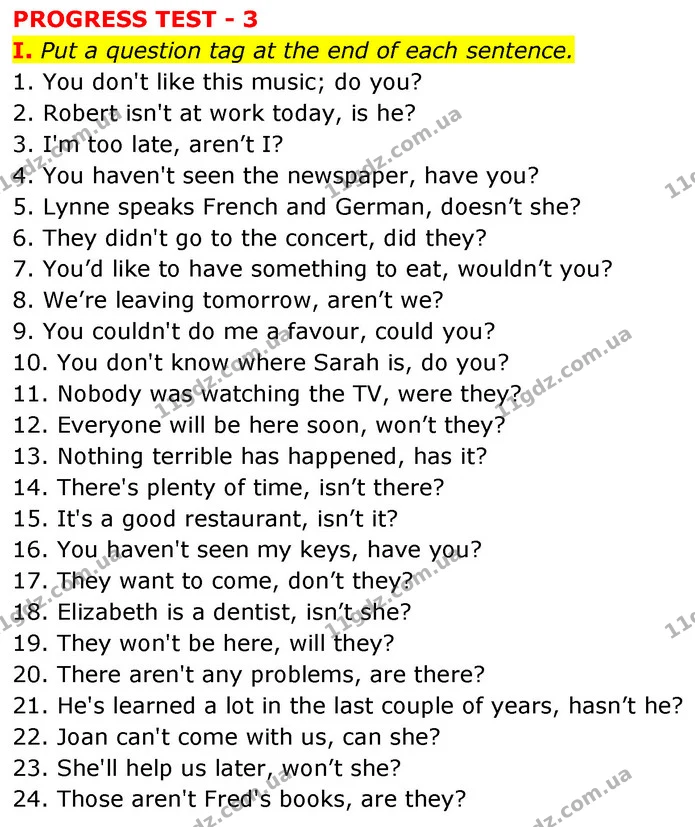 Test.3 (1) — ГДЗ зошит grammar Англійська мова 7 клас Карпюк 2015
