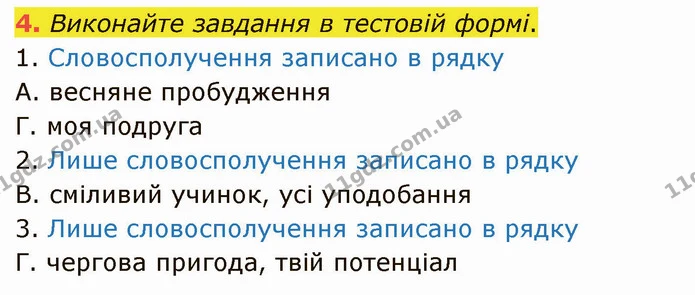 4. Виконайте завдання в тестовій формі. — ГДЗ Українська мова 5 клас Авраменко 2022
