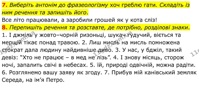 7. Виберіть антонім до фразеологізму хоч греблю гати. Складіть із ним речення та запишіть його. — ГДЗ Українська мова 8 клас Авраменко