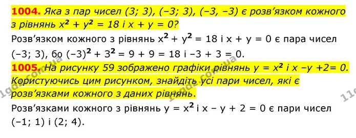 1004. Яка з пар чисел (3; 3), (–3; 3), (–3, –3) є розв’язком кожного — ГДЗ Алгебра 7 клас Мерзляк, Полонський 2015