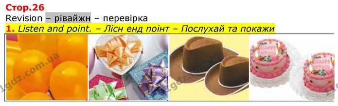 1. Listen and point. – Лісн енд поінт – Послухай та покажи — ГДЗ Англійська мова 2 клас Мітчелл