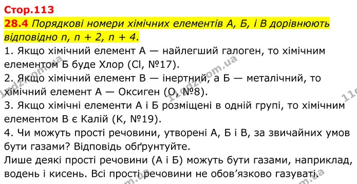 28.4 Порядкові номери хімічних елементів А, Б, і В дорівнюють відповідно n, n + 2, n + 4. — ГДЗ Робочий зошит Хімія 8 клас Григорович