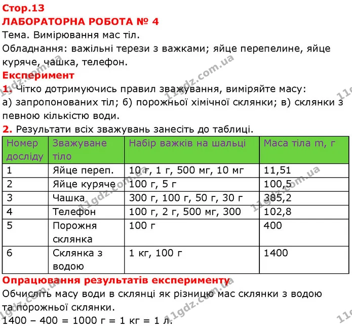 Експеримент — ГДЗ Зошит Фізика 7 клас Божинова