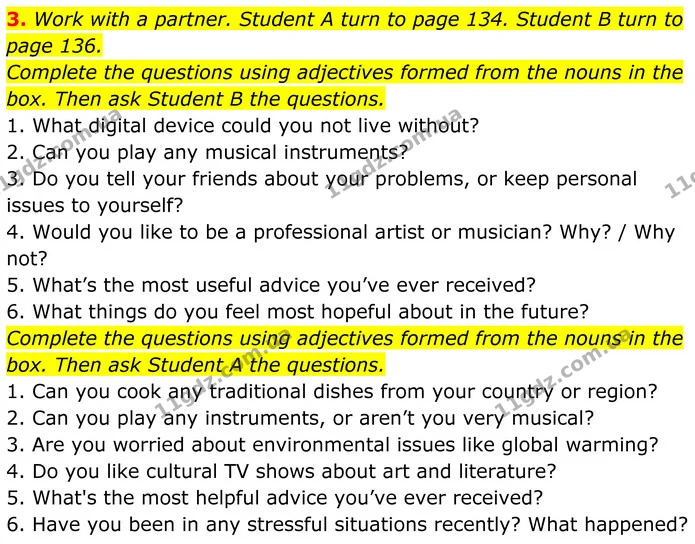 3. Work with a partner. Student A turn to page 134. Student B turn to page 136. — ГДЗ Англійська мова 8 клас Стайрінг (Prepare)