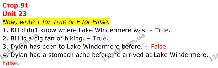 Now, write T for True or F for False. — ГДЗ граматика Англійська мова 7 клас Мітчелл