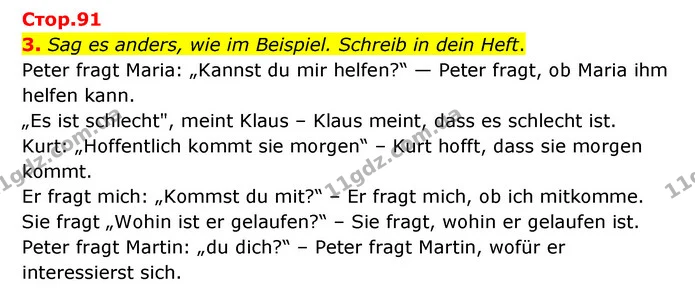 3. Sag es anders, wie im Beispiel. Schreib in dein Heft. — ГДЗ Німецька мова 8 клас Сидоренко