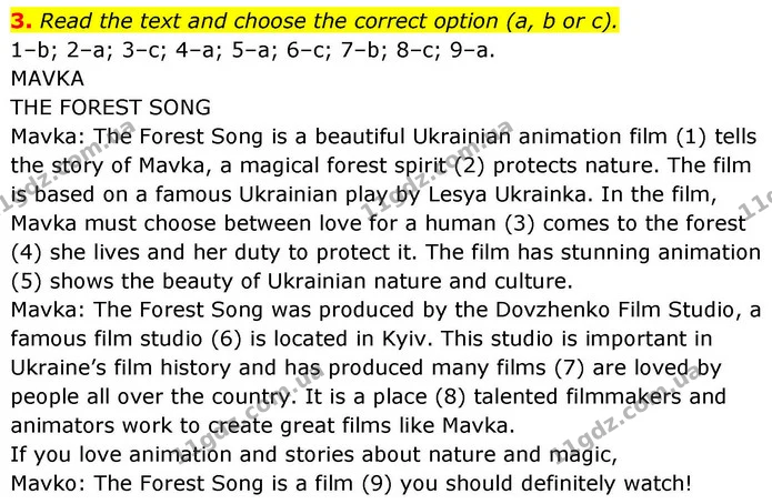 3. Read the text and choose the correct option (a, b or c). — ГДЗ зошит Grammar Англійська мова 8 клас Prepare 2025