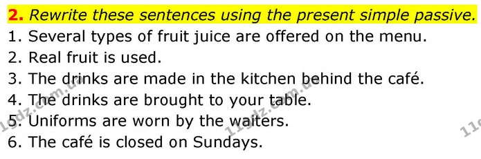 2. Rewrite these sentences using the present simple passive. — ГДЗ робочий зошит Англійська мова 8 клас Гарет Джонс 2025